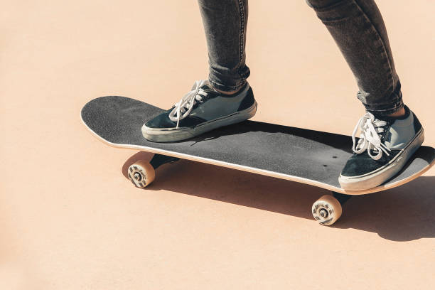 Legs of a girl on a skate - Stock photo stock photo