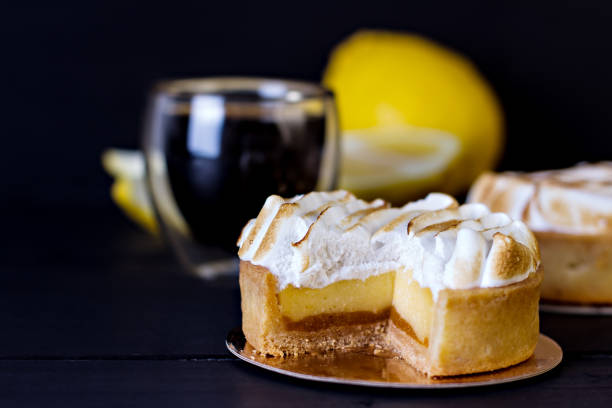 Lemon and meringue pie stock photo