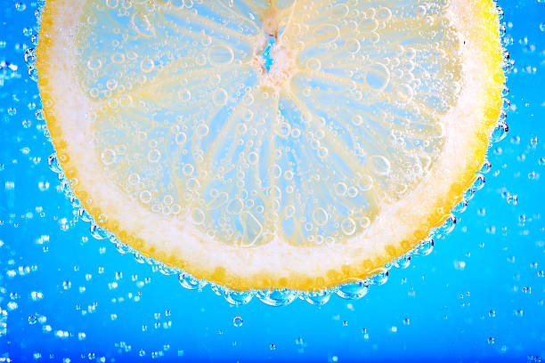 lemon bubbles stock photo