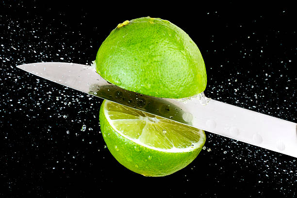 Lemon chopped stock photo
