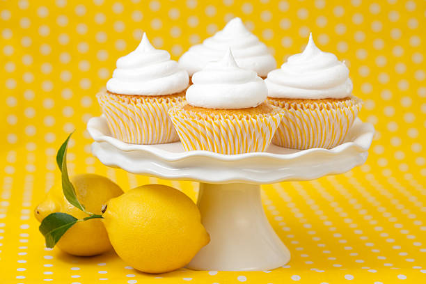 Lemon cupcakes stock photo