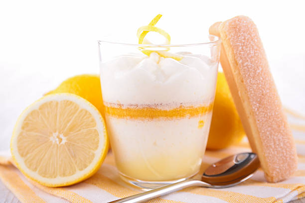 lemon dessert  Lemon tiramisu stock pictures, royalty-free photos & images