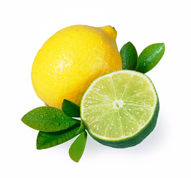 Lemon Lime duo + Leafs stock photo