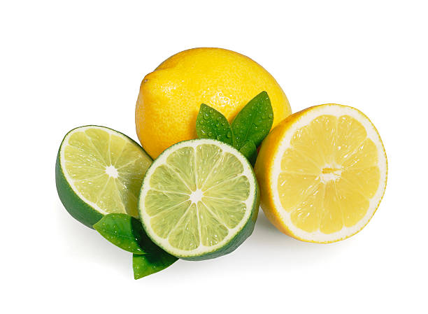 Lemon Lime + Leafs stock photo