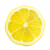 istock Lemon Slice Over White with a Bright Yellow 98044402