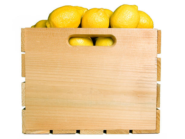 Lemons in a Fruit Crate stock photo
