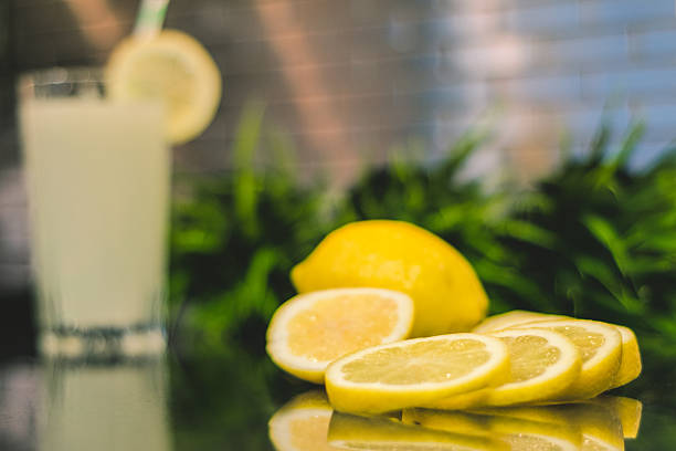 lemons in kitcen stock photo