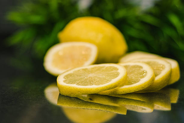 lemons in kitchen stock photo