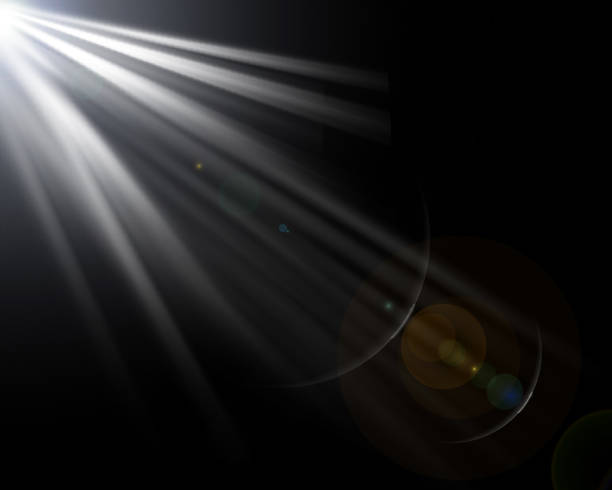 Lens Flare Black Background. Lens Flare Black Background. light beam stock pictures, royalty-free photos & images