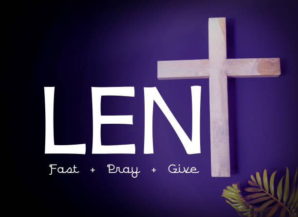 Lent Season,Holy Week and Good Friday concepts Text 'lent fast pray give' Stock photo lent stock pictures, royalty-free photos & images