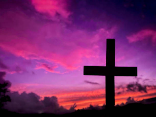 Lent Season,Holy Week and Good Friday Concepts Lent Season,Holy Week and Good Friday Concepts - cross shape silhouette background. Stock photo. good friday stock pictures, royalty-free photos & images