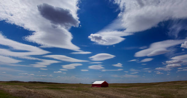 Lenticular Clouds Saskatchewan stock photo