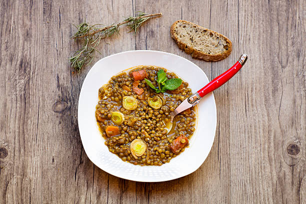 Lentils stew stock photo