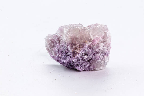 Lepidolite ore is a lilac or pink-violet mineral, being a secondary source of lithium, used in batteries stock photo