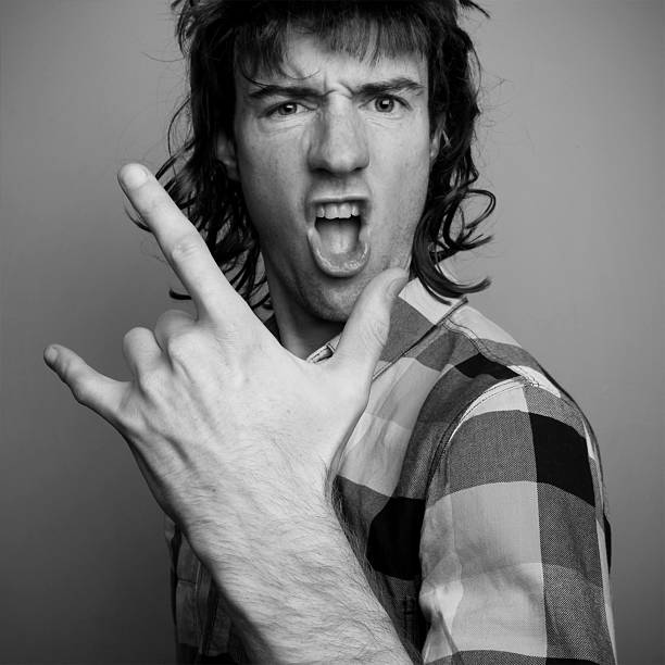 Lets Rock 80's rocker mullet haircut photos stock pictures, royalty-free photos & images
