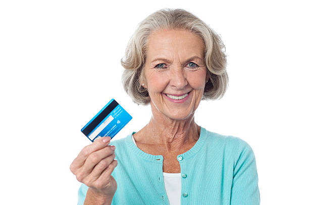 Let's shop with my credit card. stock photo