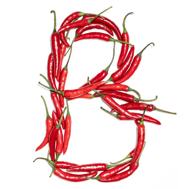 Letter B made by red hot chili peppers Letter B made by red hot chili peppers fancy letter b silhouettes stock pictures, royalty-free photos & images