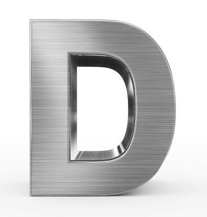 Letter D 3d Metal Isolated On White Stock Photo - Download Image Now ...