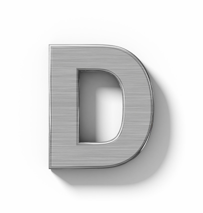 Letter D 3d Metal Isolated On White With Shadow Orthogonal Projection ...
