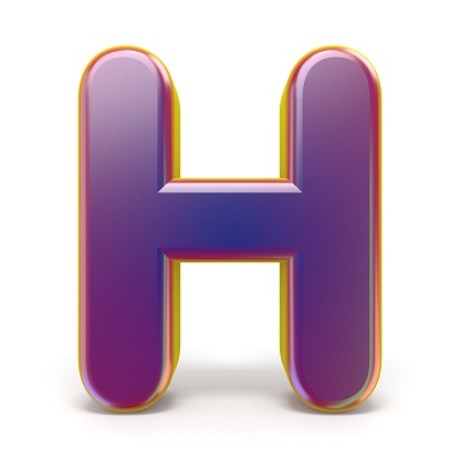 Letter H Purple Font Yellow Outlined 3d Stock Photo - Download Image ...