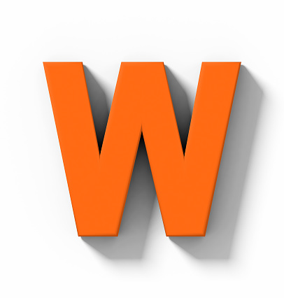 Letter W 3d Orange Isolated On White With Shadow Letter W 3d Orange Isolated On White With Shadow