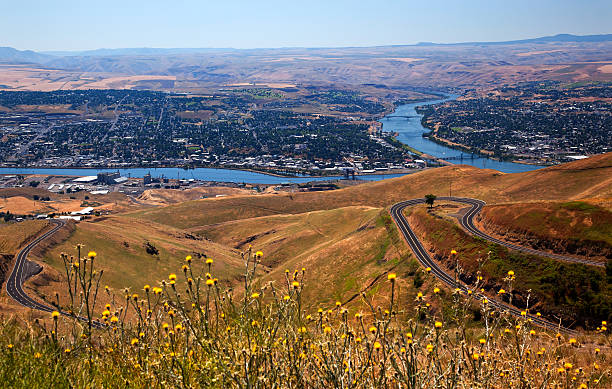 Lewiston Hill Snake River Idaho stock photo