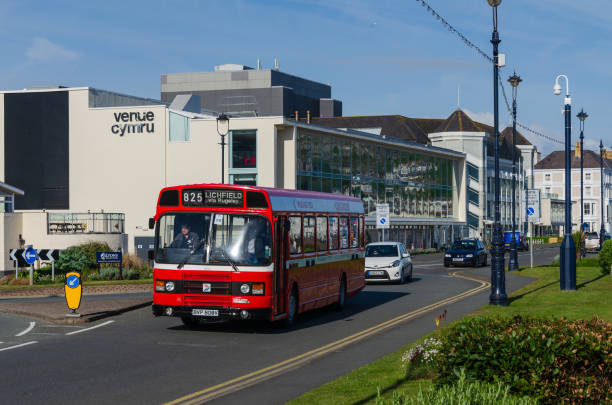 Leyland National bus in Midland Red livery stock photo