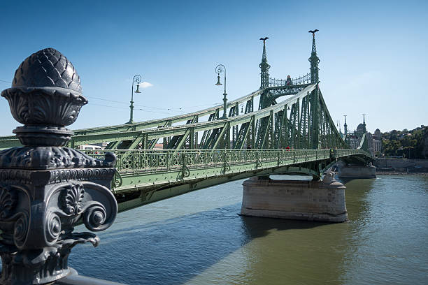 Liberty Bridge, Budapest stock photo