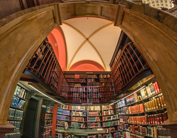 Library of Congress Reading Room Bookshelves in Washington, DC stock photo
