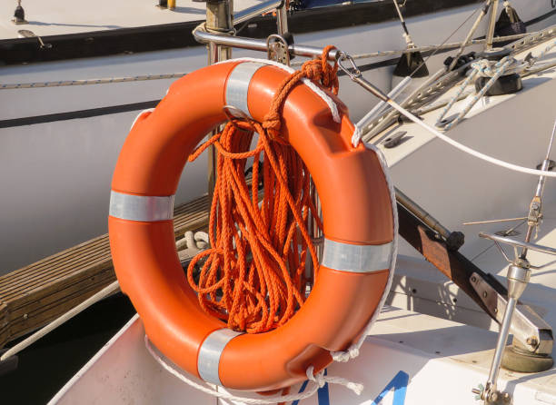 Life buoy (port of Ancona) stock photo