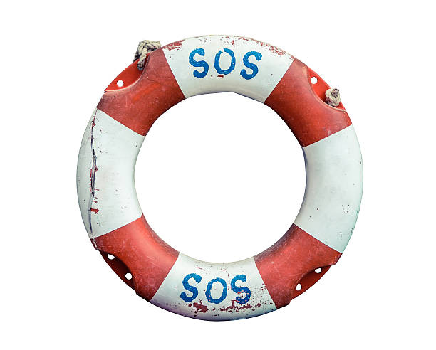 SOS Lifebuoy stock photo