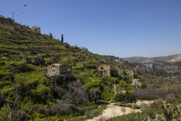 Lifta is the last remaining Palestinian village that was depopulated in 1948 stock photo