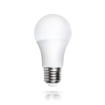 LED light bulb isolated on white background. Clipping path.