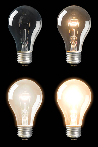 Light bulb series stock photo