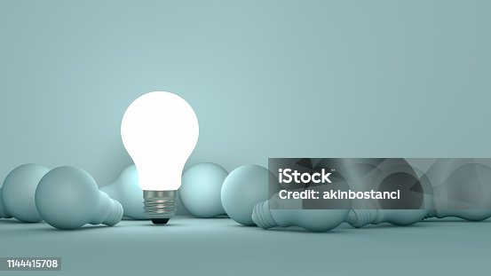 istock Light Bulbs, Minimal Idea Concept 1144415708