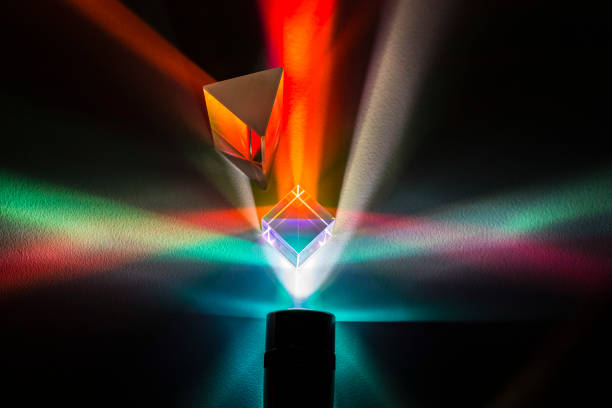 Light effects with prism stock photo
