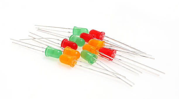 light emitting diodes various colours stock photo