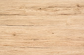 Light natural wood board composed of five logs. All boards have a strong clear texture of wood. Scratches, cracks and other damages are strongly expressed. Some contain knots. A wood grain pattern featuring even grains of wood running vertically across the image.