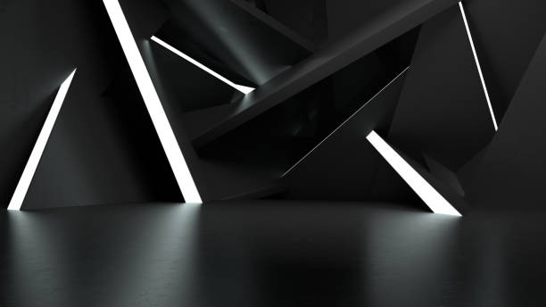 光のショー ルーム スタジオ 3 - 黒　背景 ストックフォトと画像