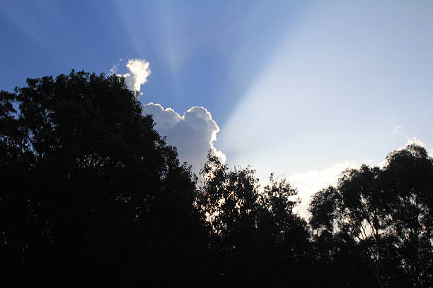 Light Streaking Through Clouds stock photo