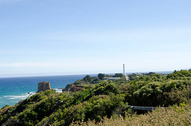 Lighthouse on the coast of Australia stock photo