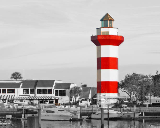 Lighthouse-Harbor Town-Hilton Head Island SC stock photo