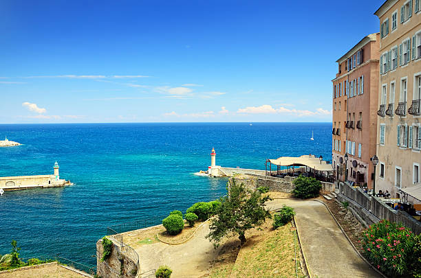 Lighthouses of Bastia Lighthouses of Bastia port, Corsica, France bastia stock pictures, royalty-free photos & images