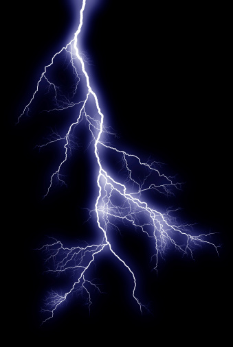 Lightning Bolt On Black Background Stock Photo - Download ...