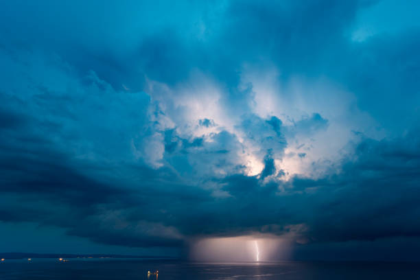 Lightning cloud, Aurisina stock photo