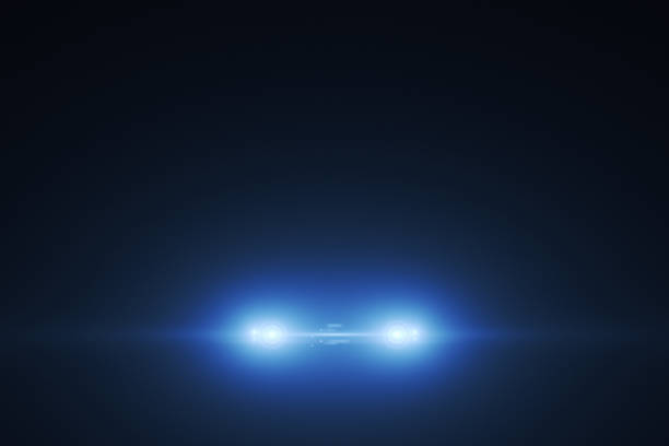 Lights Of Car Lights Of Car. 3D Render headlight stock pictures, royalty-free photos & images