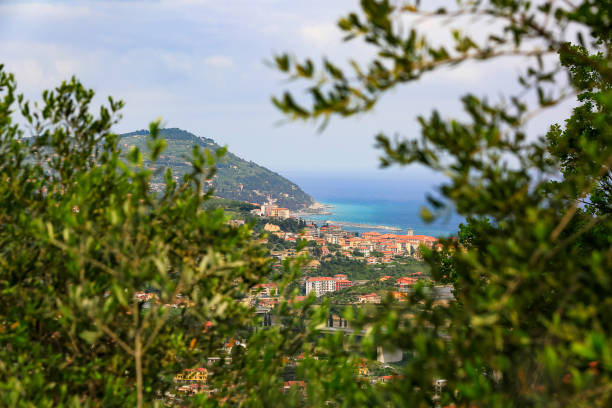 Ligurian coast of Imperia in Italy stock photo
