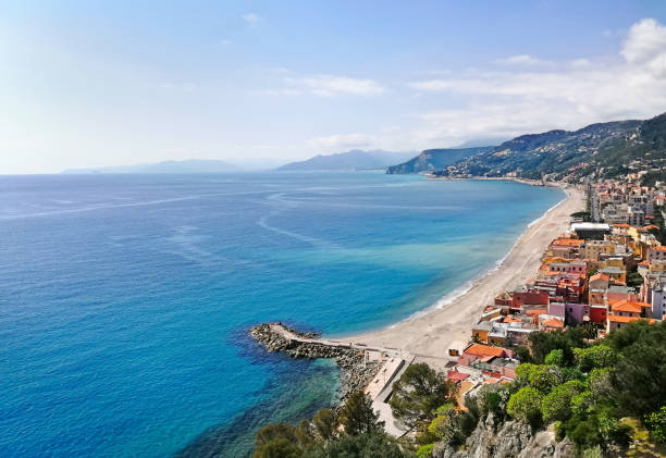 Ligurian coast of Varigotti in Italy stock photo