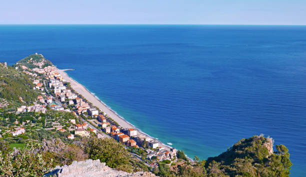 Ligurian coast of Varigotti stock photo