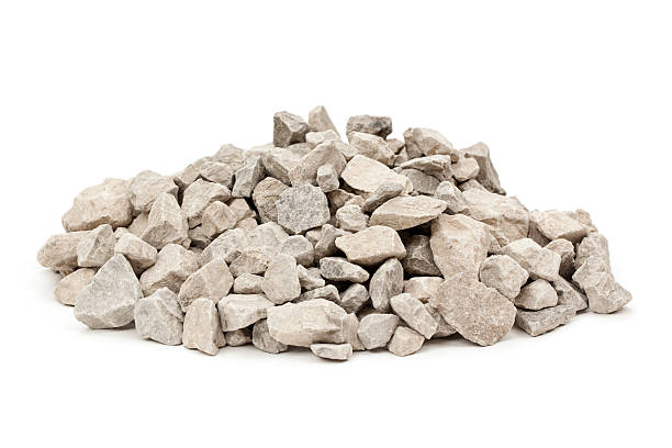 Limestone Rocks Isolated Limestone rocks isolated on white. gravel stock pictures, royalty-free photos & images